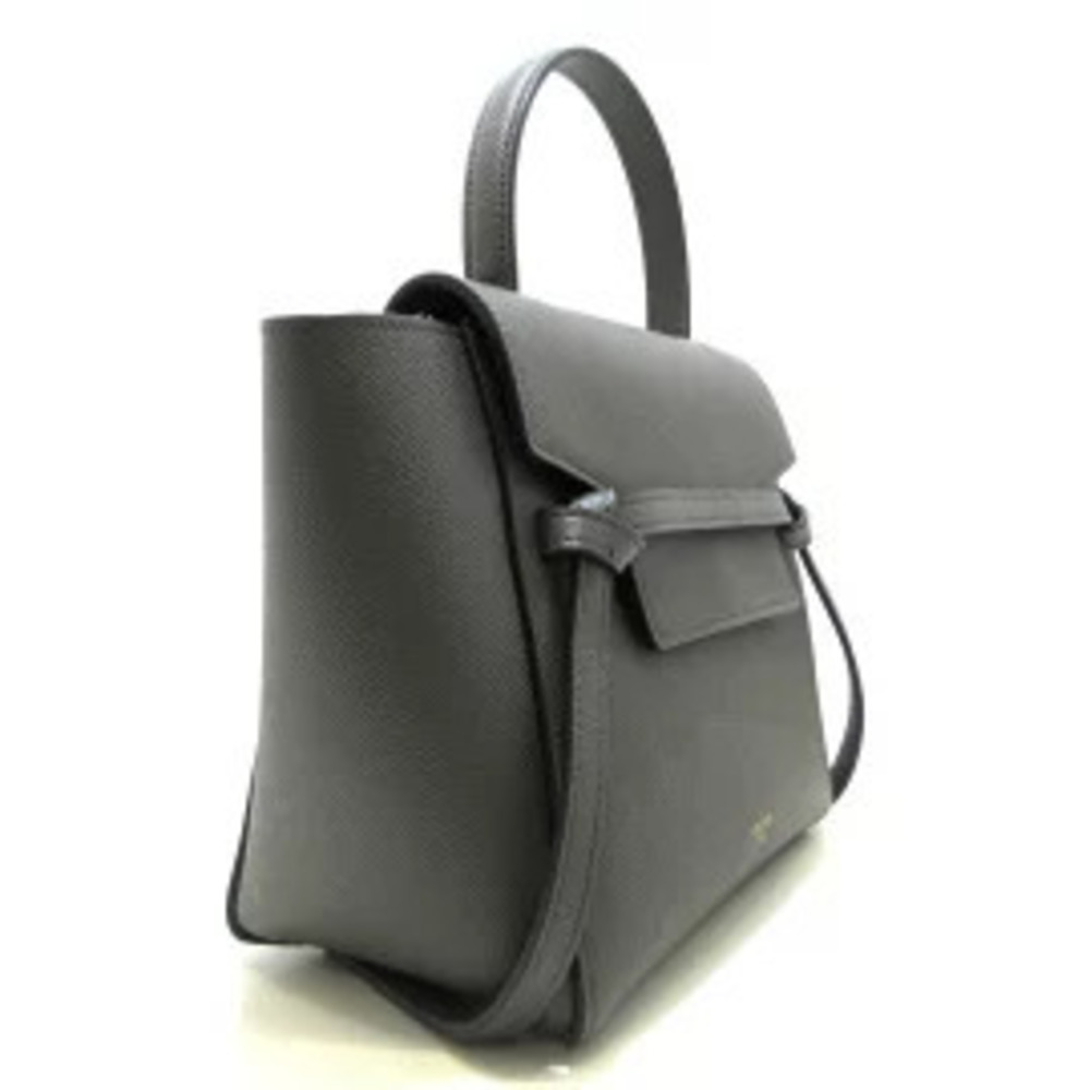 Celine Belt Body Waist Crossbody Bag Handbag Black Grained Calfskin